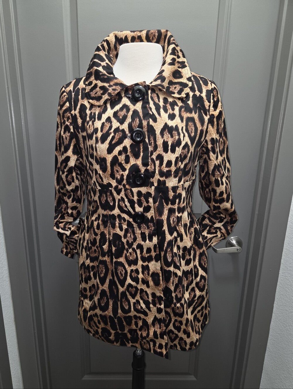Leopard-Print Peacoat